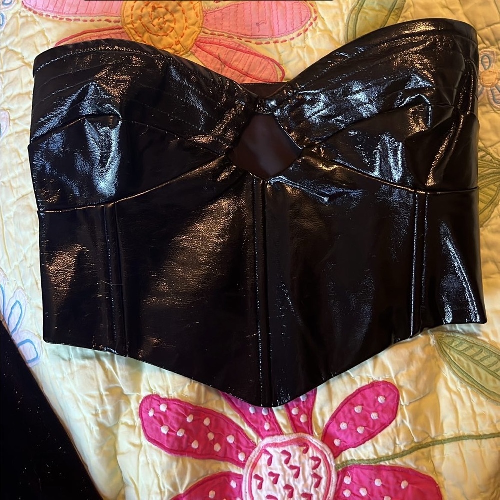 brand new black leather corset from tigermist!